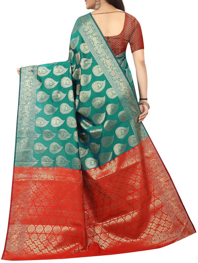 zari butti banarasi saree saree with blouse - 15504070 - Standard Image - 1