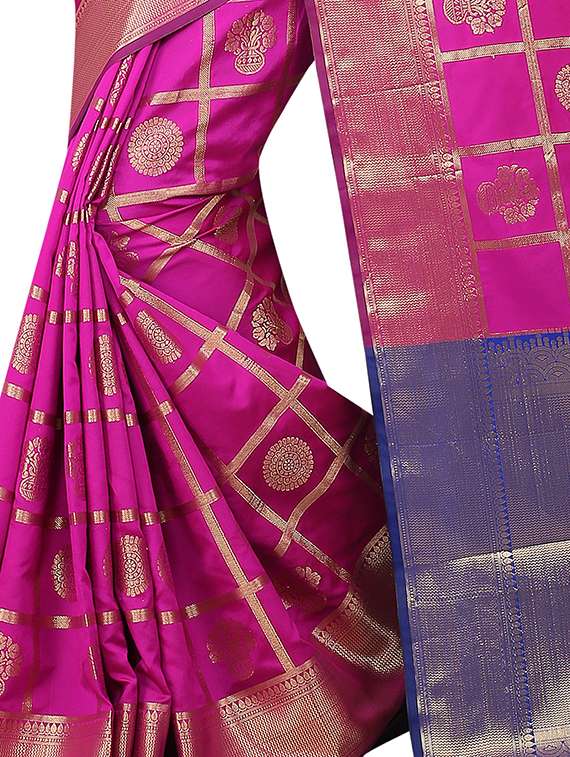 zari jacquard banarasi saree with blouse - 15504079 - Standard Image - 1