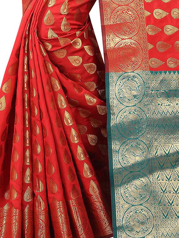 zari jacquard banarasi saree with blouse - 15504083 -  Standard Image - 1