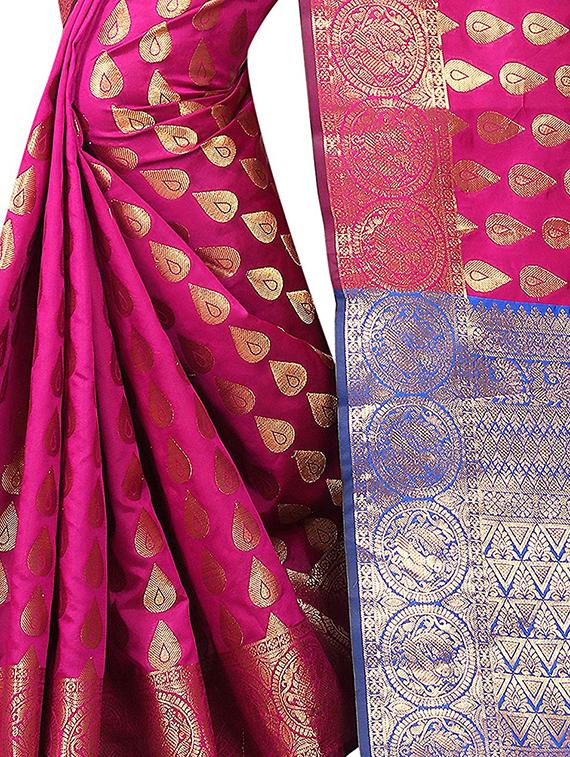 zari jacquard banarasi saree with blouse - 15504085 -  Standard Image - 1
