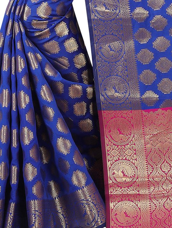 zari jacquard banarasi saree with blouse - 15504088 - Standard Image - 1