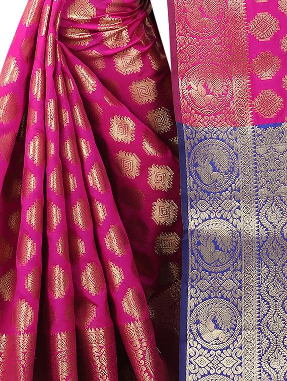zari jacquard banarasi saree with blouse - 15504089 - Standard Image - 1