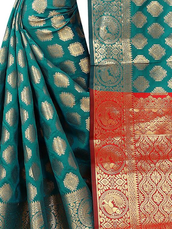 zari jacquard banarasi saree with blouse - 15504090 - Standard Image - 1