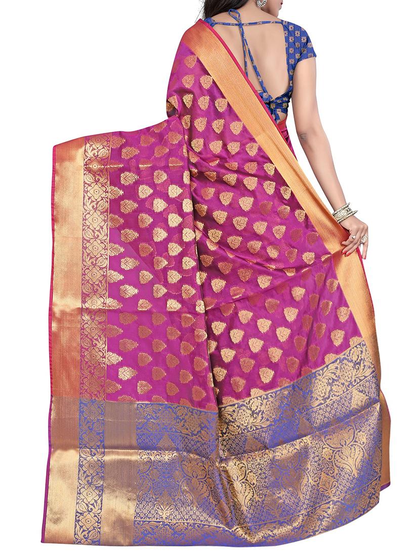 zari motifs banarasi saree with blouse - 15504104 - Standard Image - 1