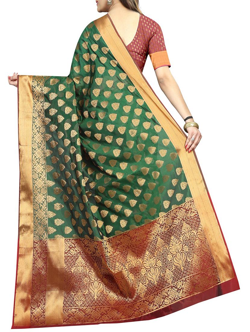 zari motifs banarasi saree with blouse - 15504107 - Standard Image - 1