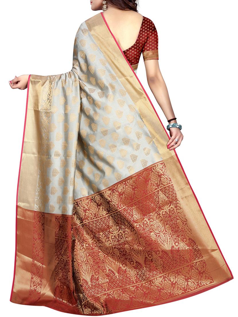 zari jacquard banarasi saree with blouse - 15504108 - Standard Image - 1