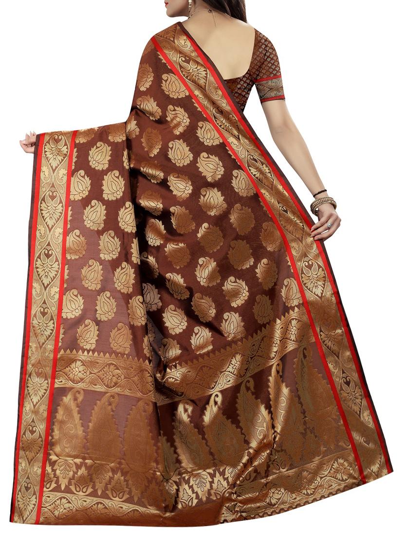 zari weave banarsi saree with blouse - 15504131 - Standard Image - 1
