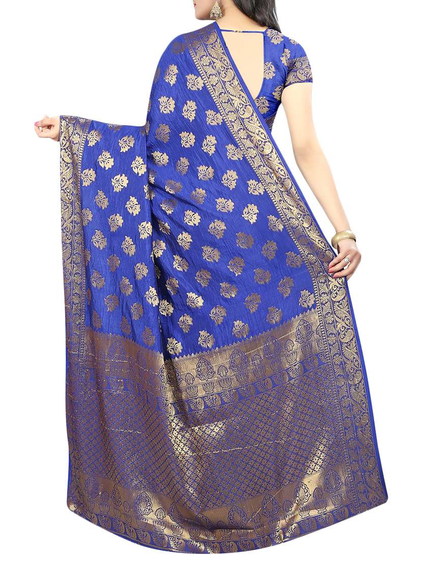 zari jacquard banarasi saree with blouse - 15504138 - Standard Image - 1