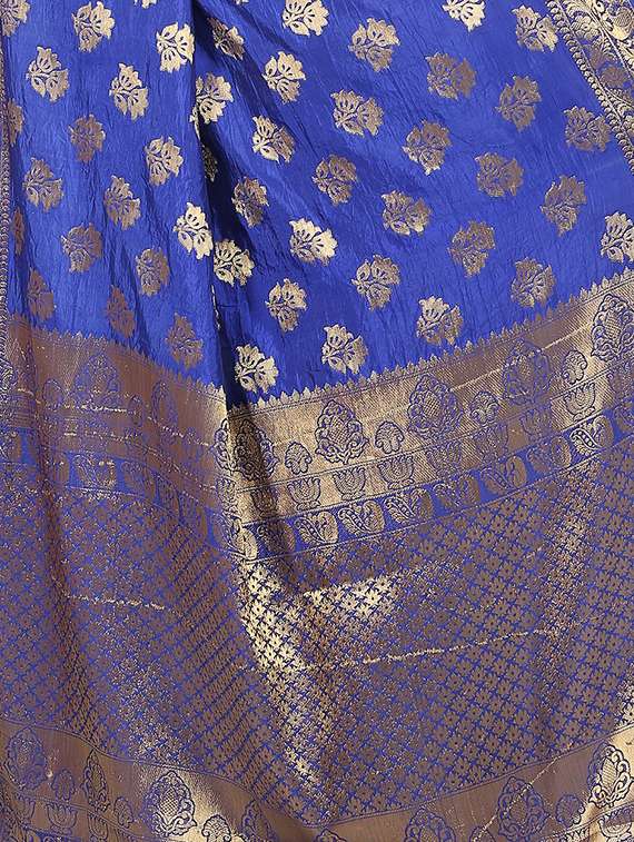 zari jacquard banarasi saree with blouse - 15504138 - Standard Image - 4