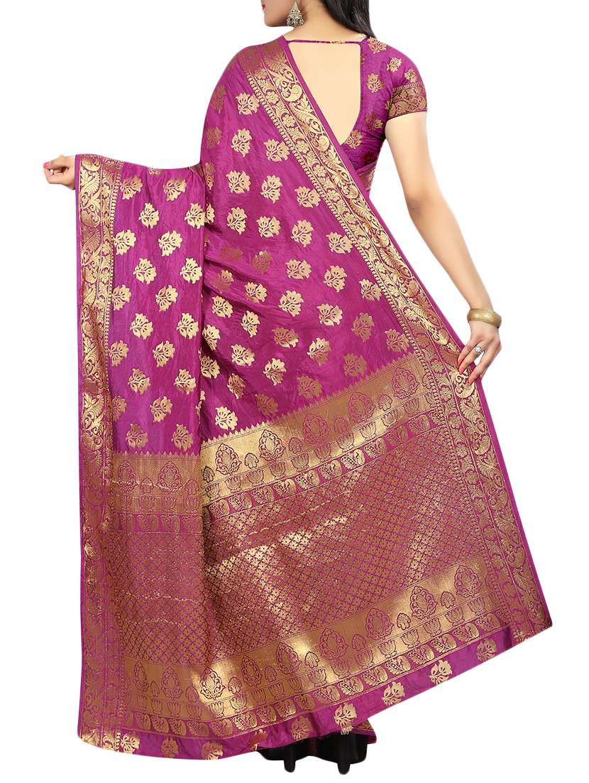 zari jacquard banarasi saree with blouse - 15504139 - Standard Image - 1