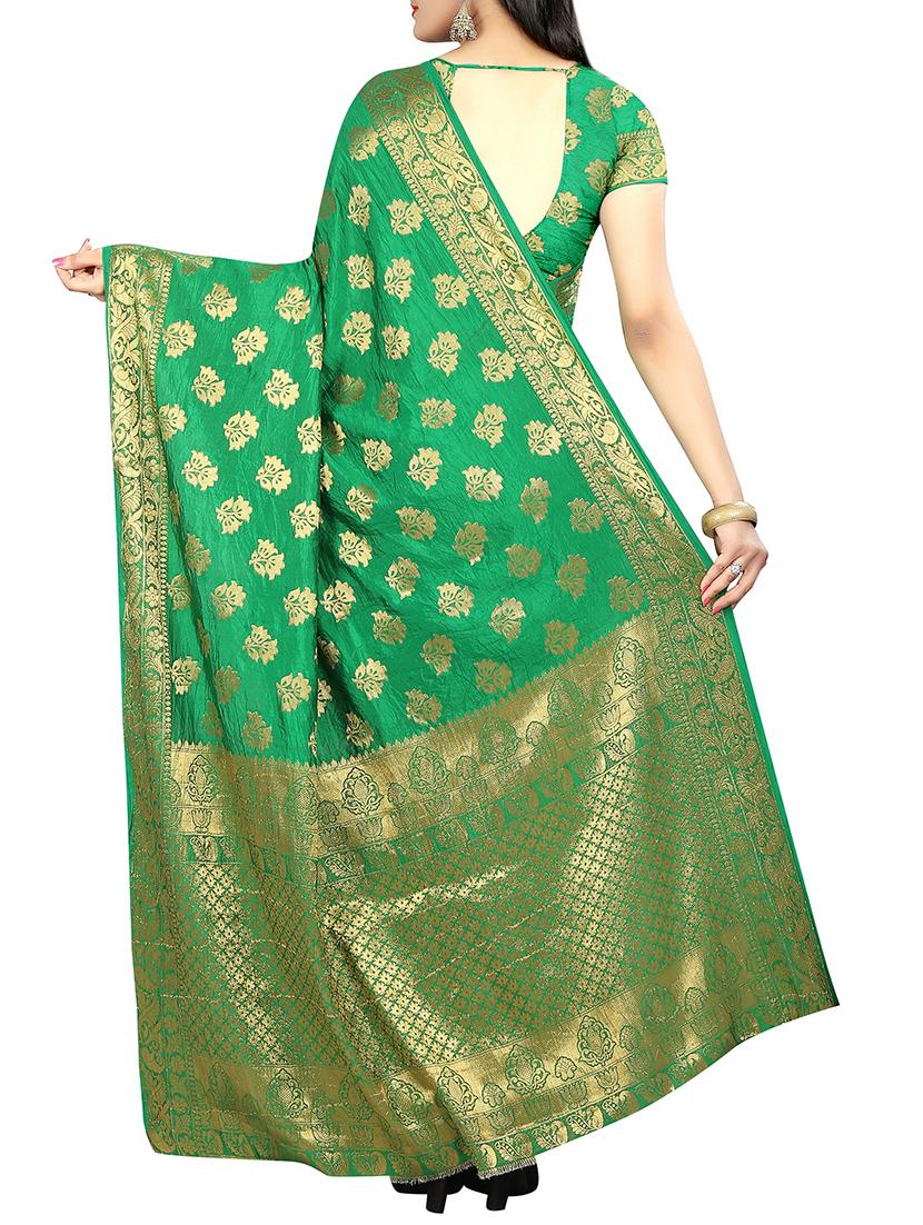 zari jacquard banarasi saree with blouse - 15504140 - Standard Image - 1