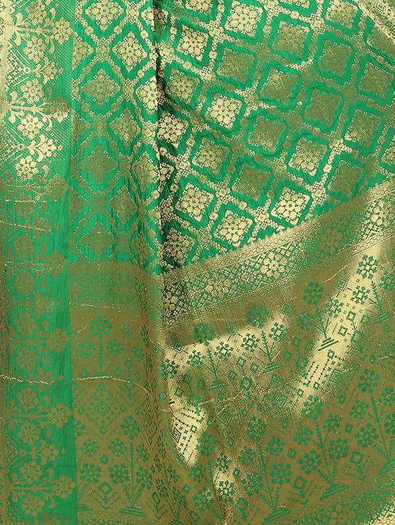 zari motif banarasi saree with unstiched blouse with blouse - 15504142 - Standard Image - 4