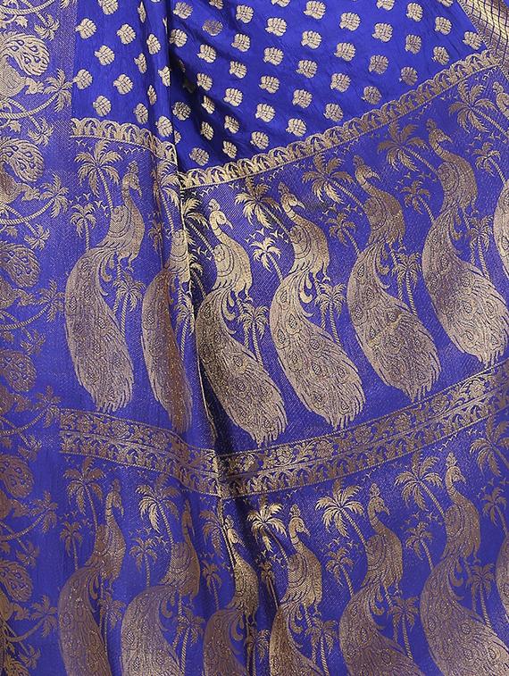 zari motif banarasi saree with blouse - 15504145 - Standard Image - 4