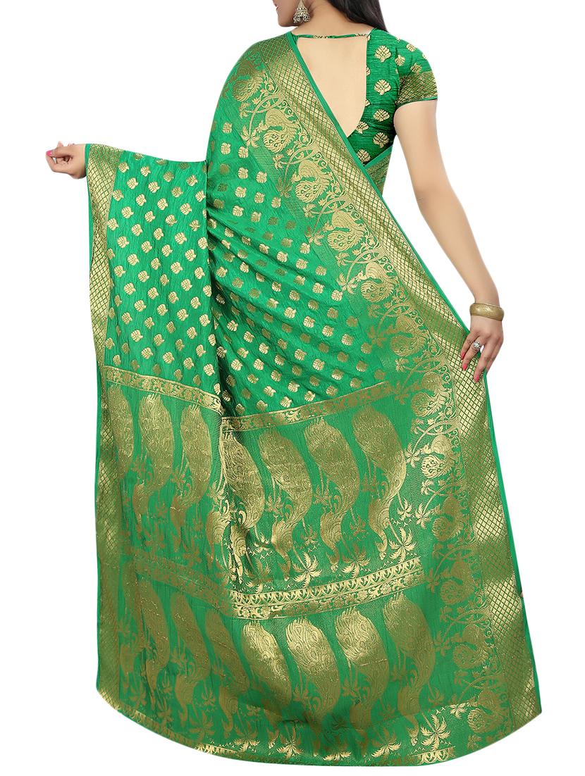 zari motif banarasi saree with blouse - 15504148 - Standard Image - 1