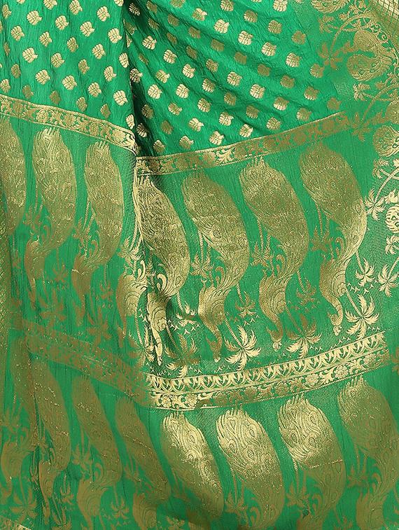 zari motif banarasi saree with blouse - 15504148 - Standard Image - 4