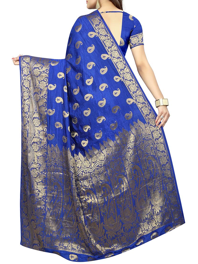 zari motif banarasi saree with blouse - 15504149 - Standard Image - 1