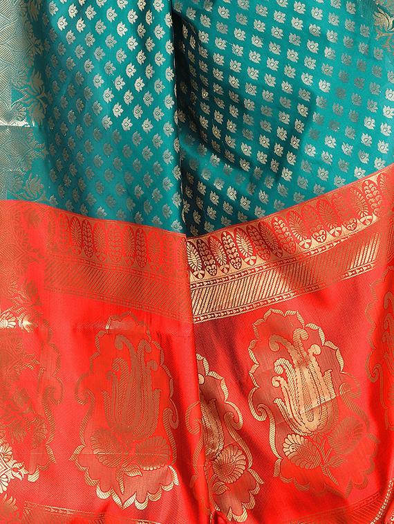 zari motif banarasi saree with blouse - 15504153 - Standard Image - 4
