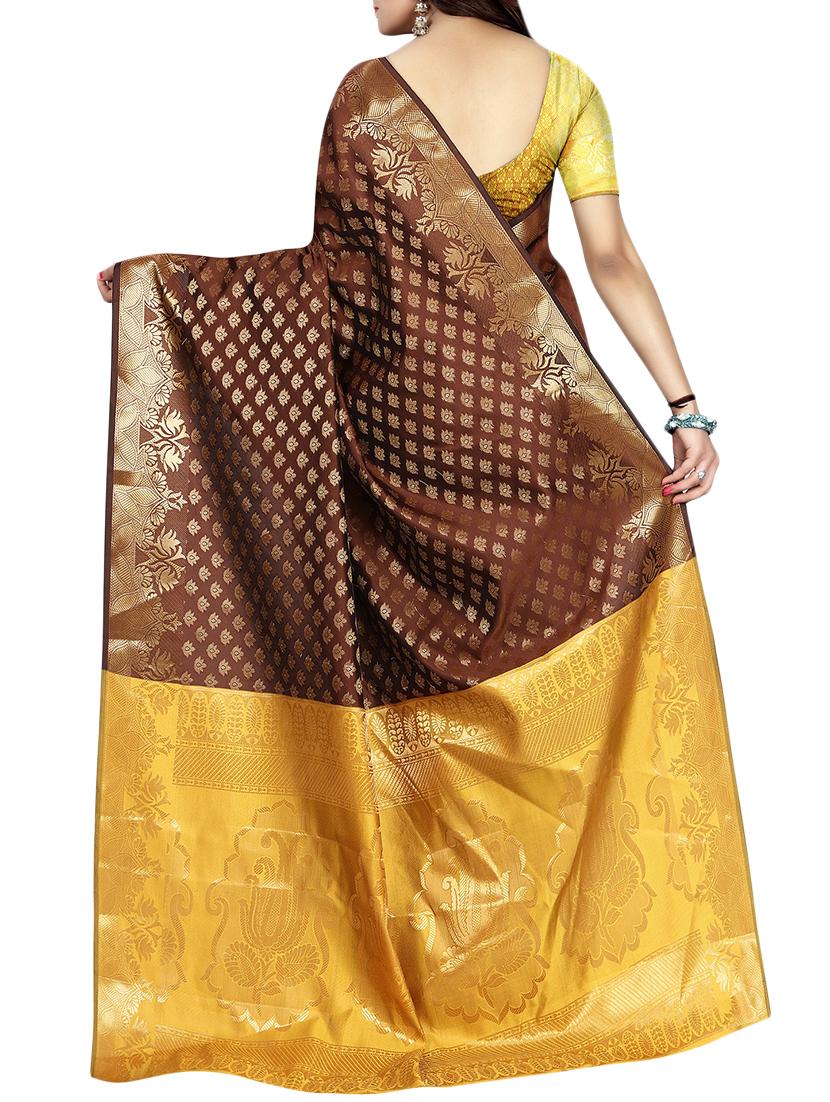 zari motif banarasi saree with unstiched blouse with blouse - 15504154 - Standard Image - 1