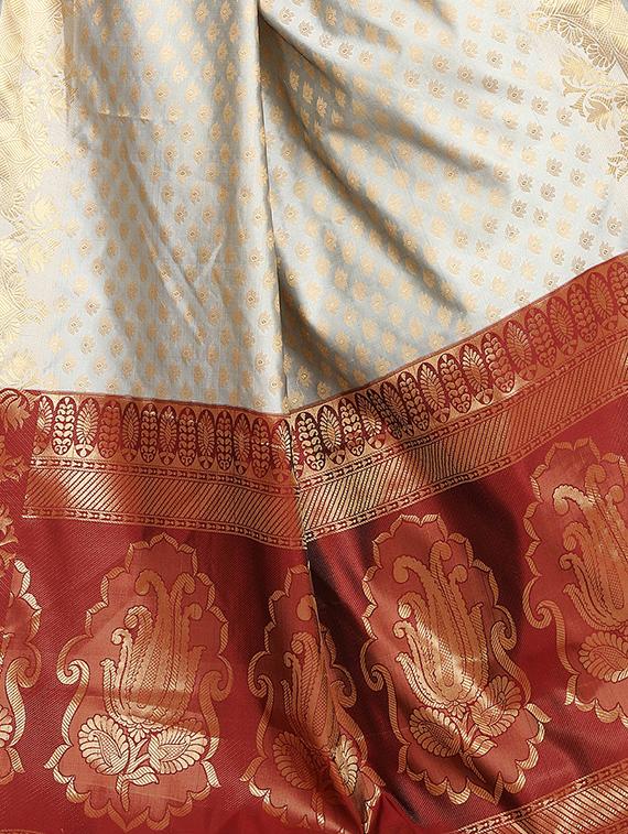 zari motif banarasi saree with blouse - 15504155 - Standard Image - 4