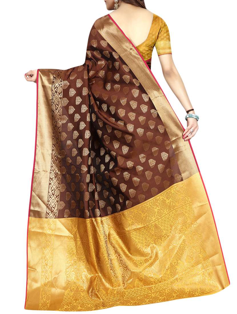 zari motif banarasi saree with blouse - 15504159 - Standard Image - 1