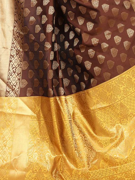 zari motif banarasi saree with blouse - 15504159 - Standard Image - 4