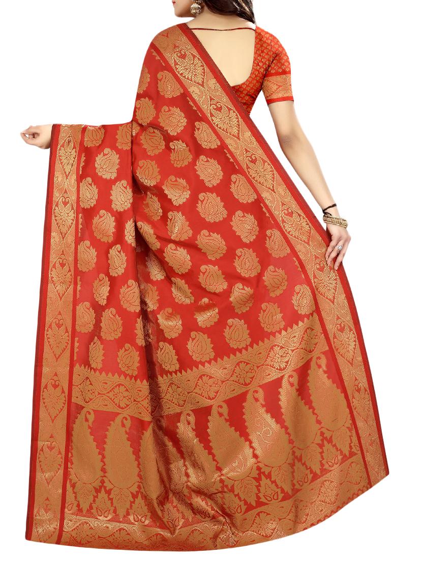 zari weave banarsi saree with blouse - 15504165 - Standard Image - 1