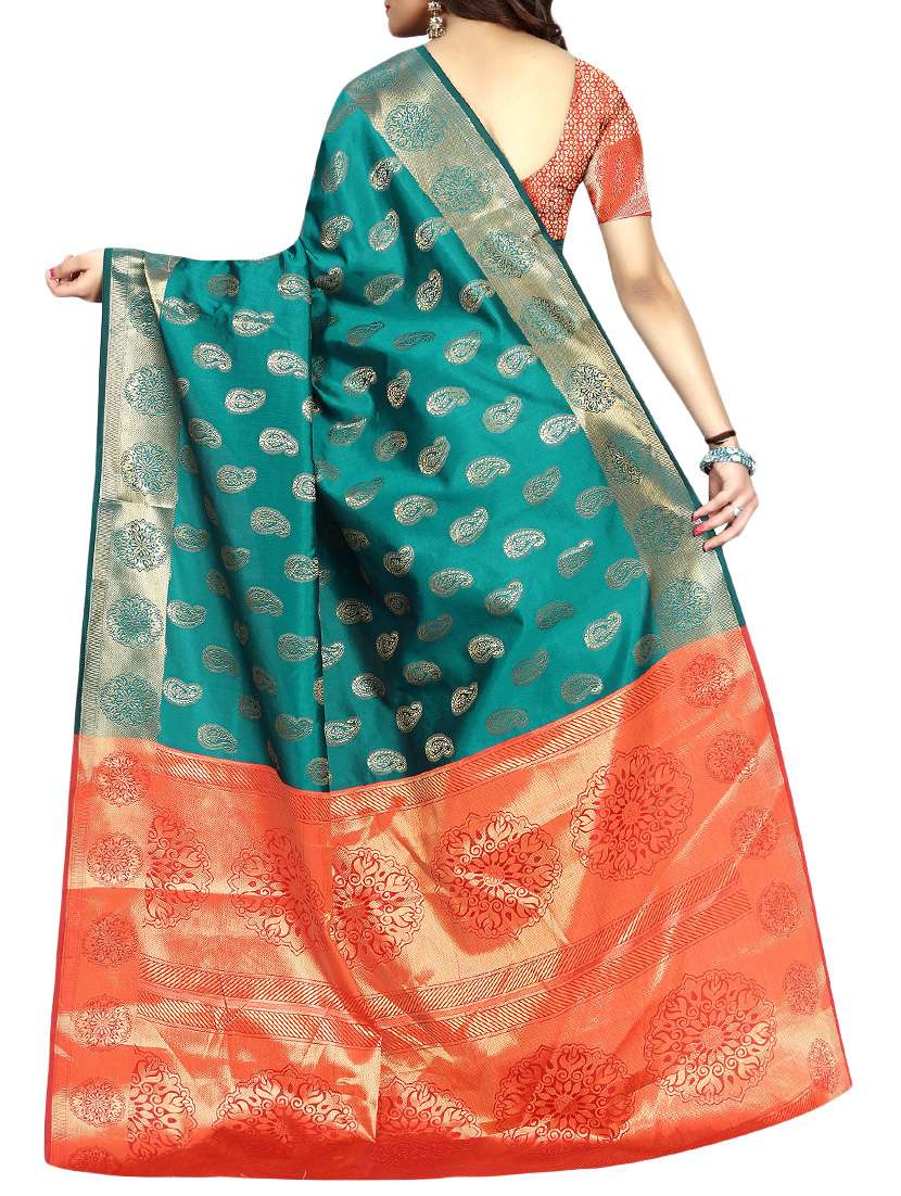 zari weave banarsi saree with blouse - 15504167 - Standard Image - 1