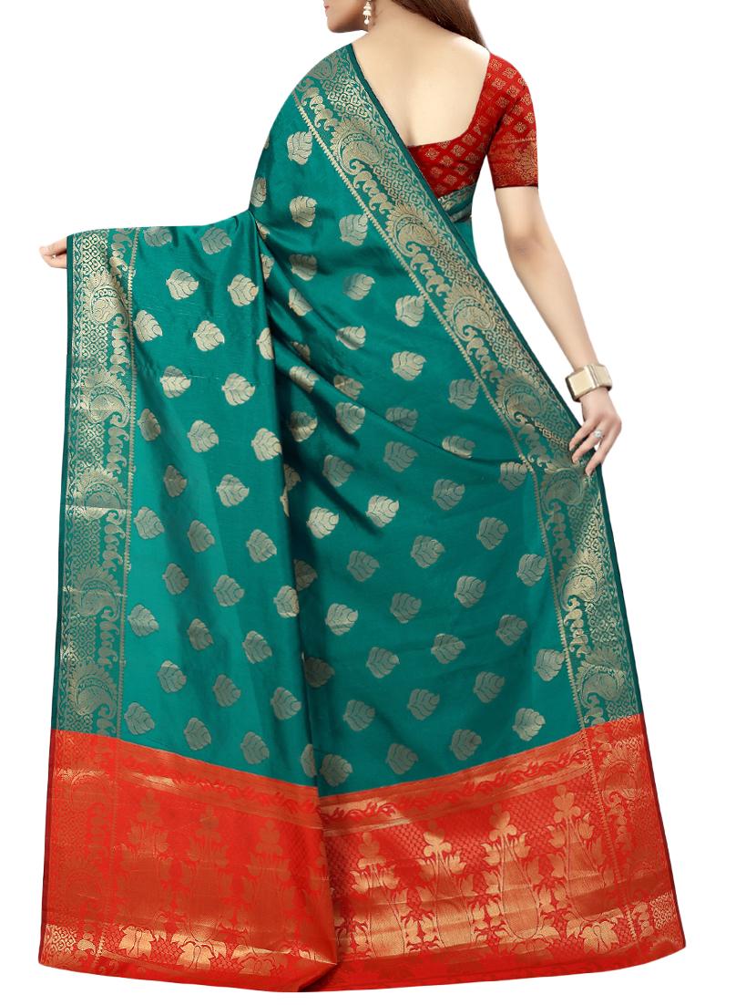 zari weave banarsi saree with blouse - 15504169 - Standard Image - 1