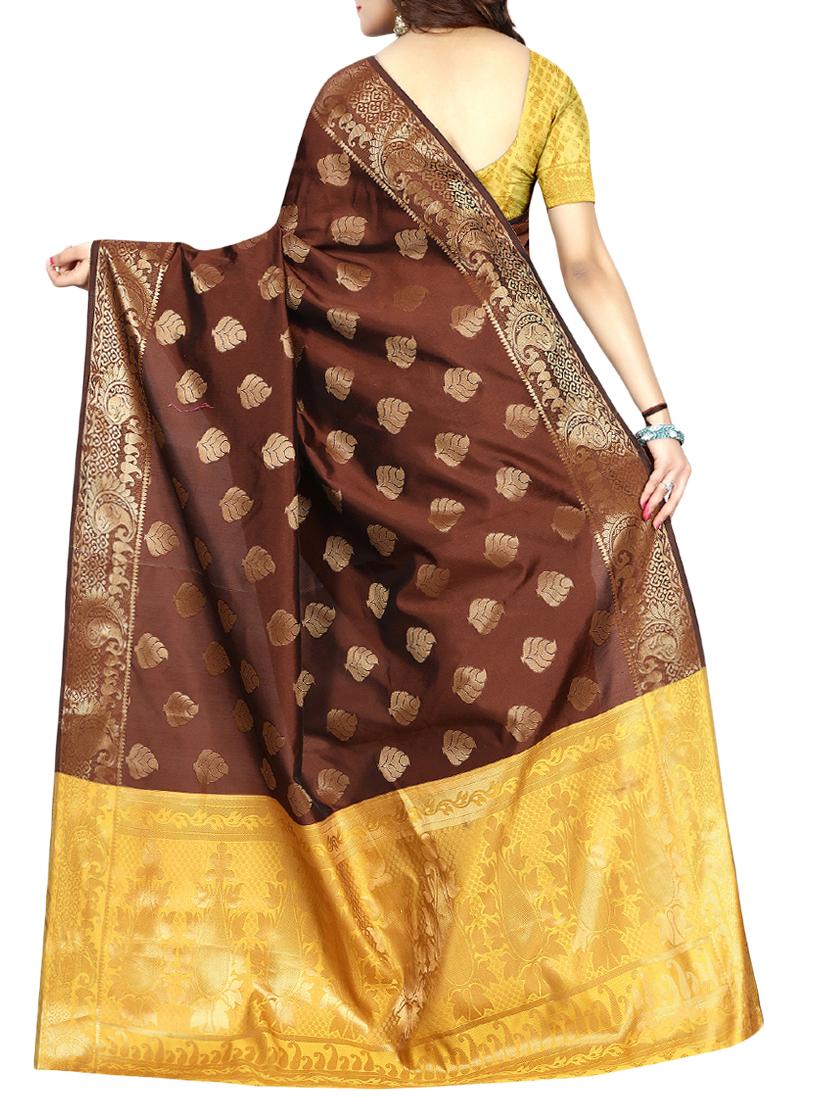 zari weave banarsi saree with blouse - 15504170 - Standard Image - 1