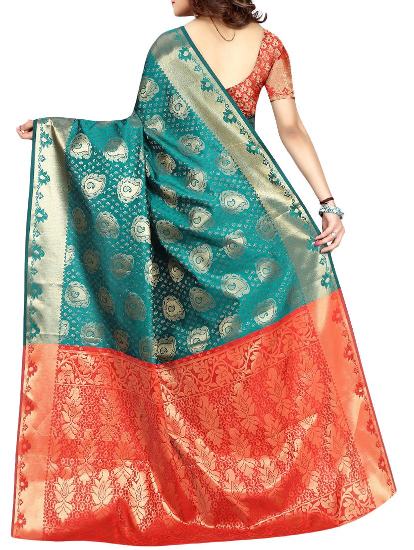 zari weave banarsi saree with blouse - 15504172 - Standard Image - 1
