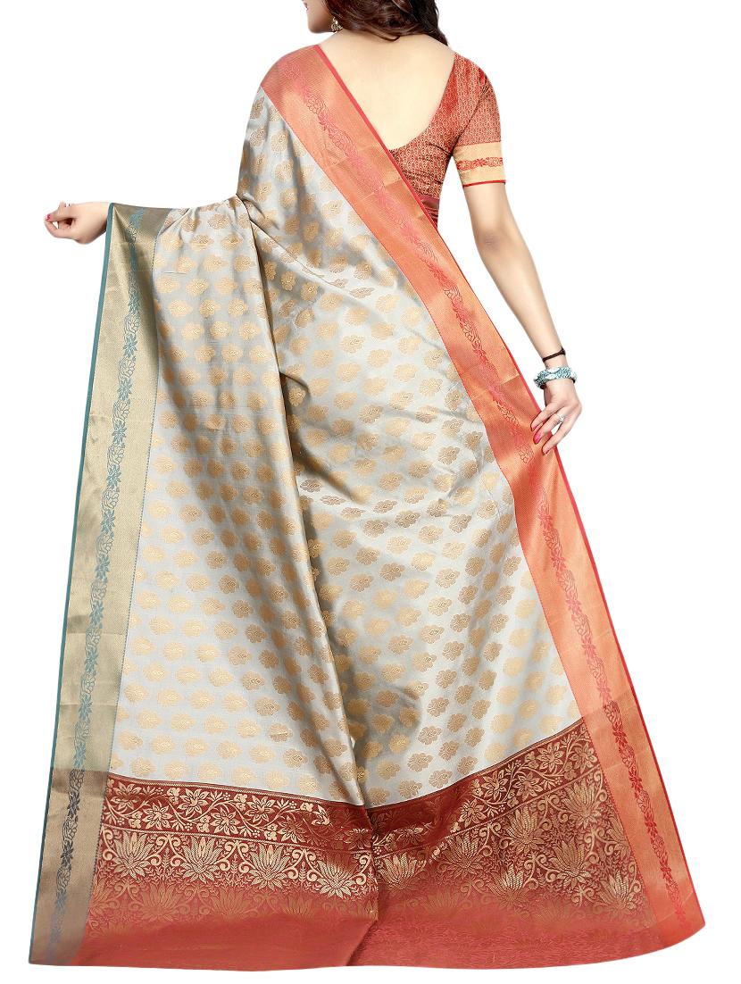 zari weave banarsi saree with blouse - 15504175 - Standard Image - 1