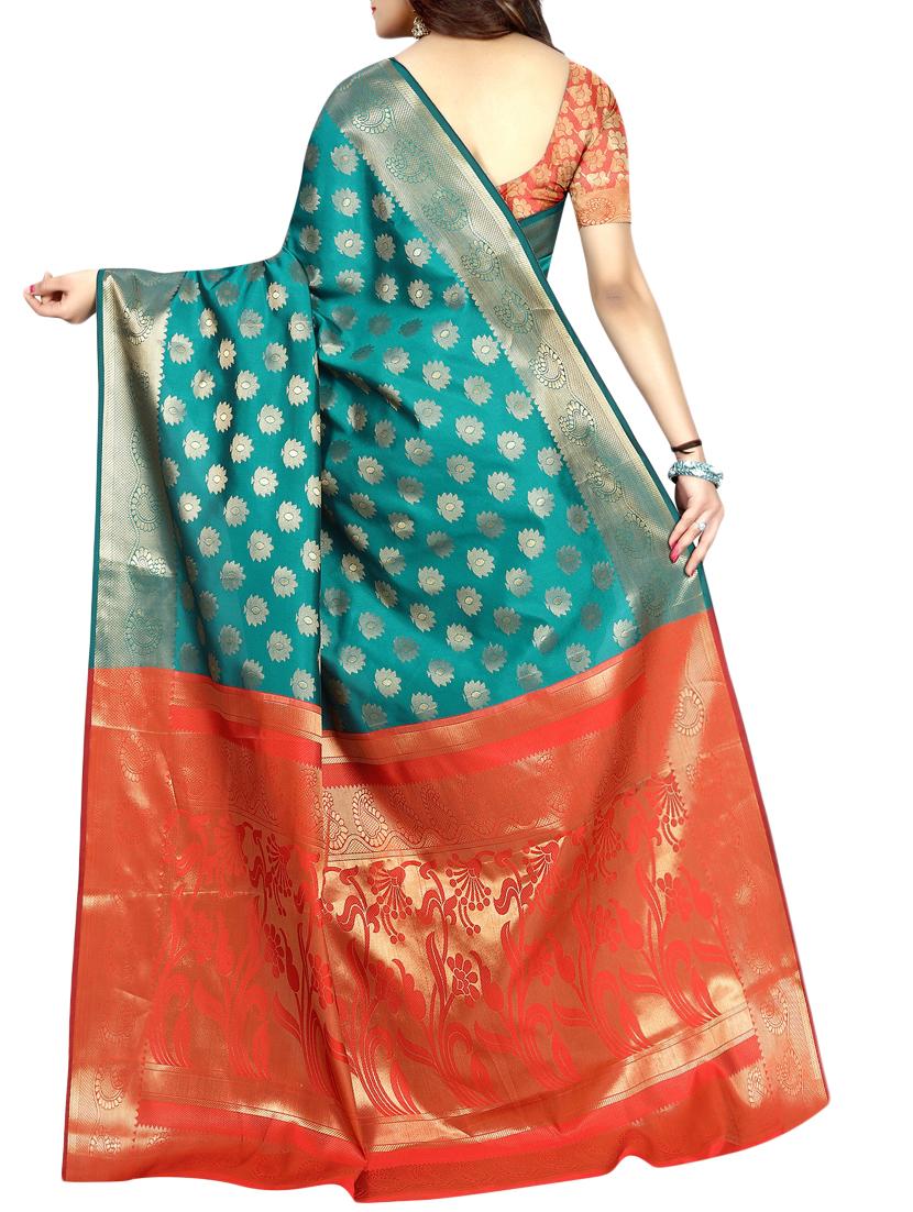 zari weave banarsi saree with blouse - 15504179 - Standard Image - 1
