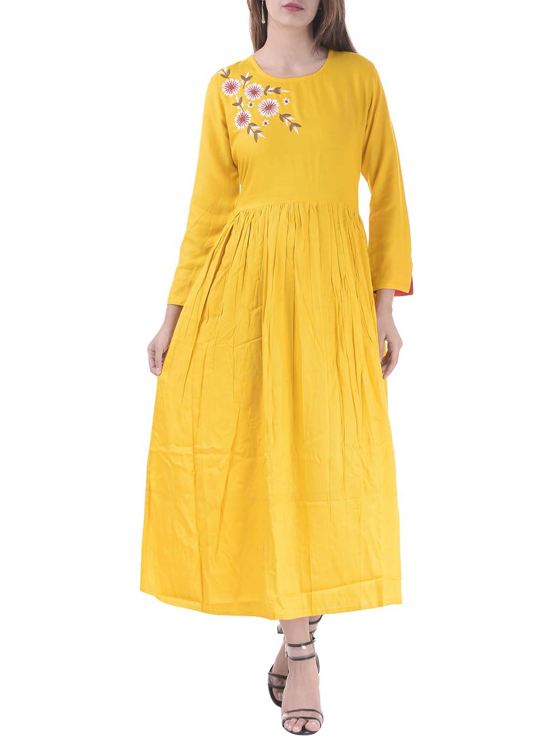 flared embroidered kurta