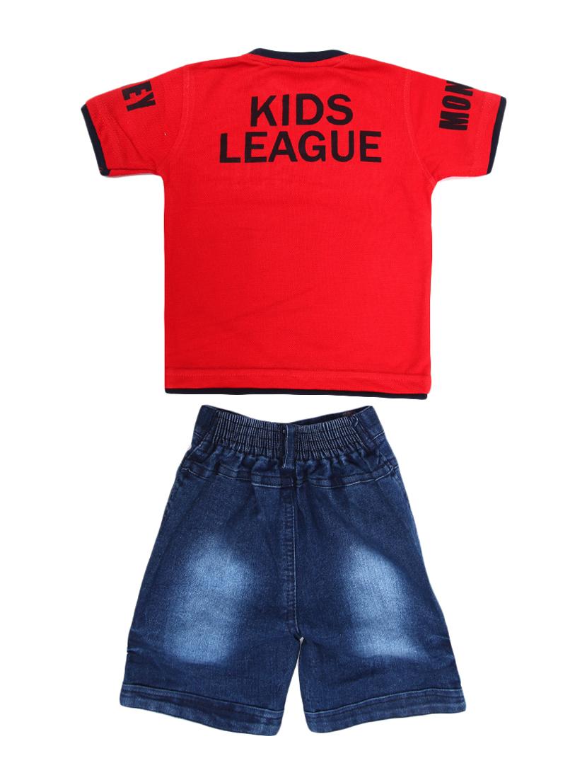 red cotton shorts set - 15504501 - Standard Image - 1