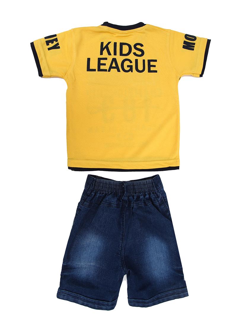 yellow cotton shorts set - 15504503 - Standard Image - 1