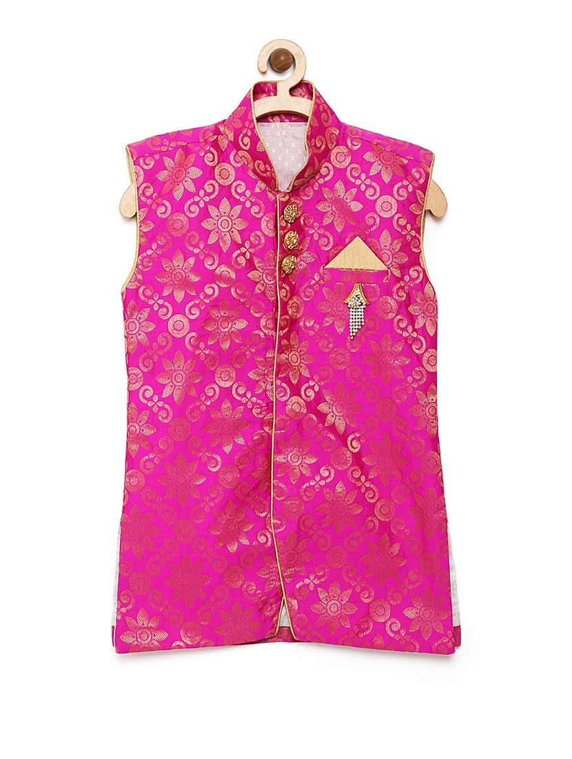 pink cotton blend dhoti kurta set - 15505461 - Standard Image - 1