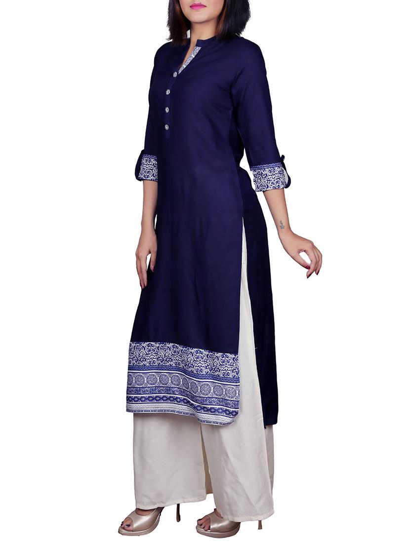 printed straight kurta - 15505637 - Standard Image - 1