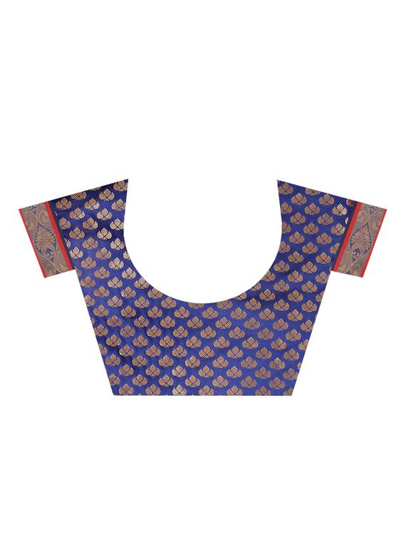 zari motif banarsi saree with blouse - 15505832 - Standard Image - 1