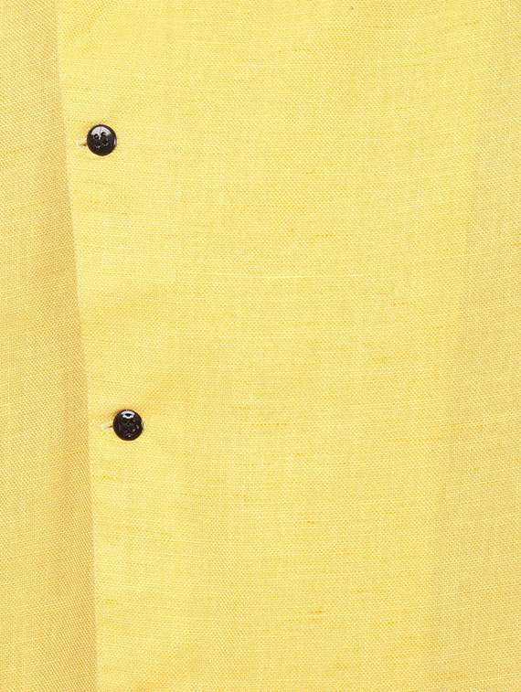 yellow solid asymmetric kurta - 15511887 - Standard Image - 4