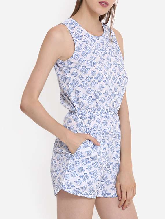 floral blouson romper - 15514960 -  Standard Image - 1