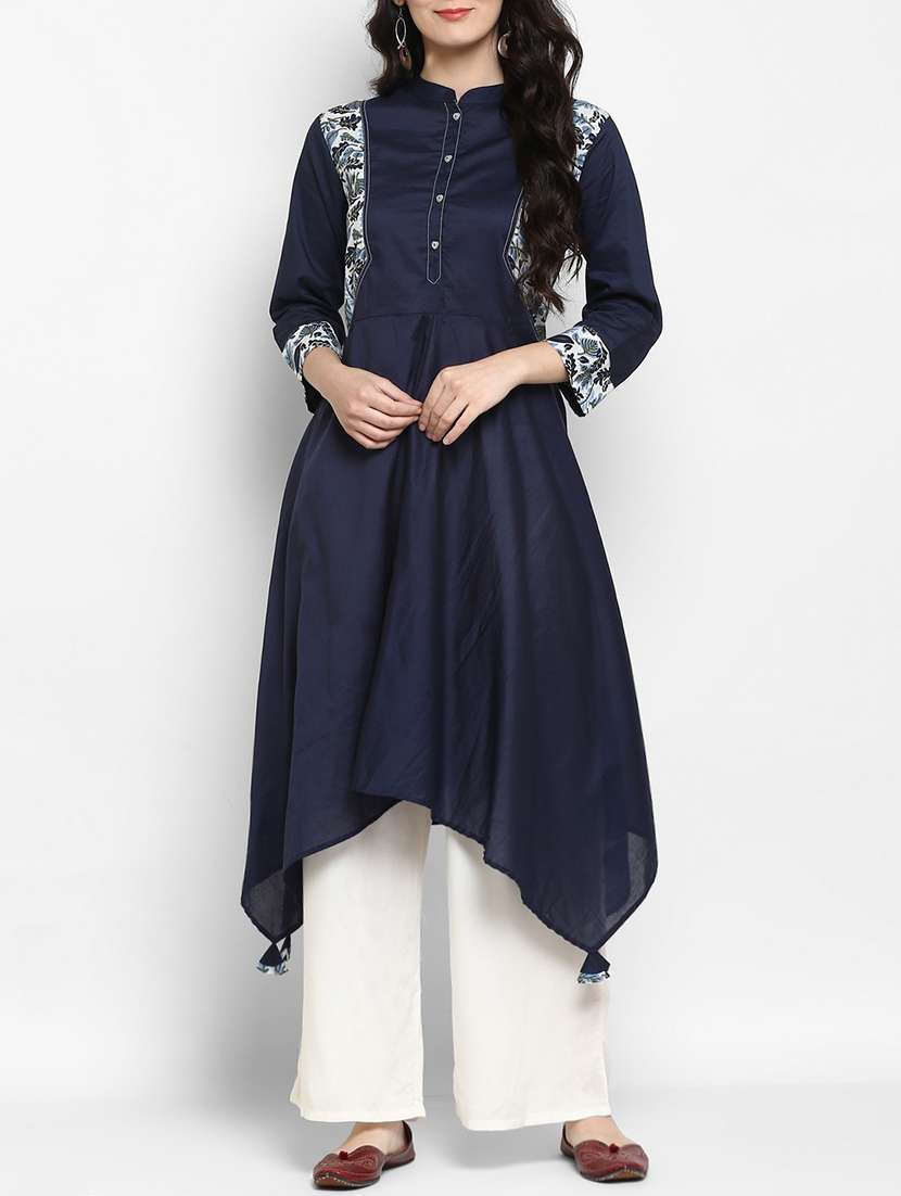 asymmetric kurta with tassels