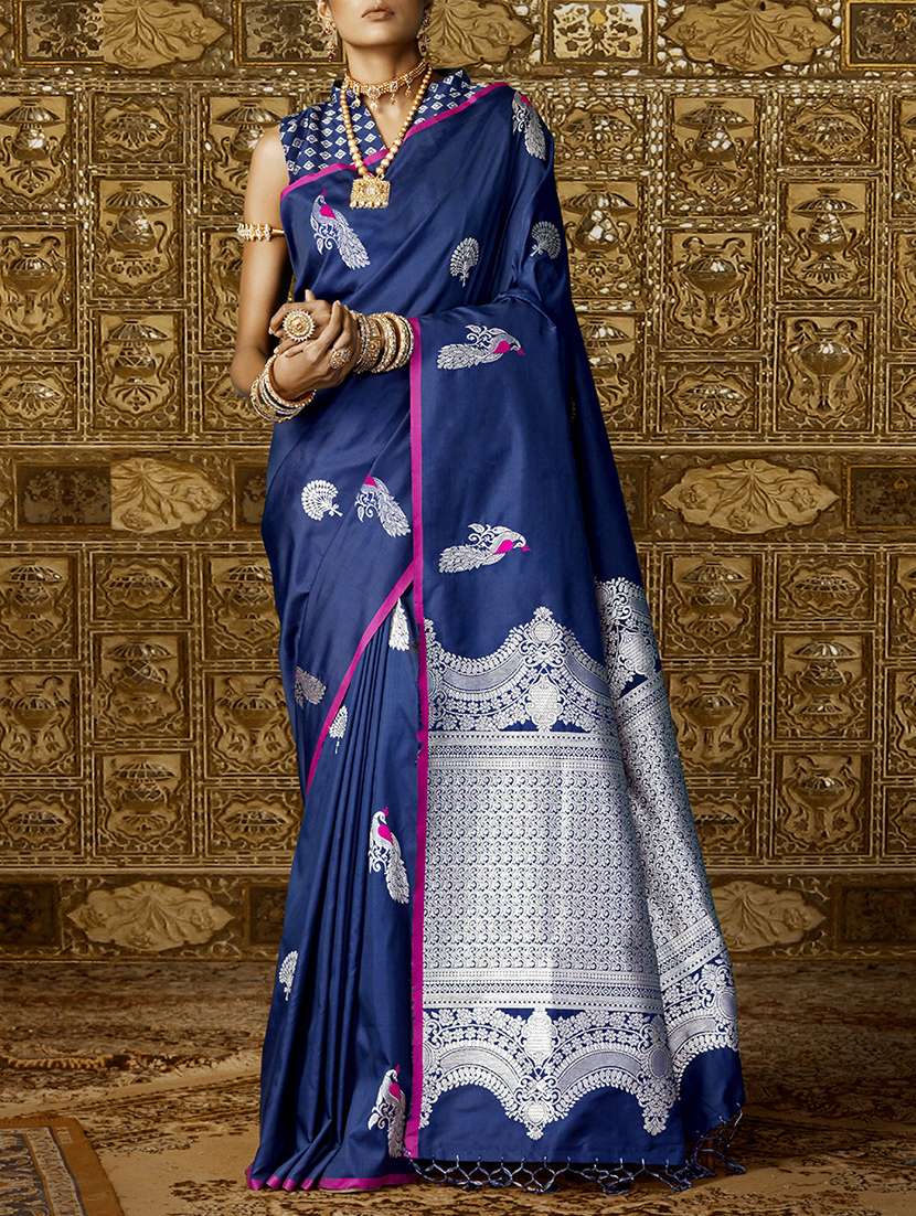 conversational motif banarasi saree with blouse