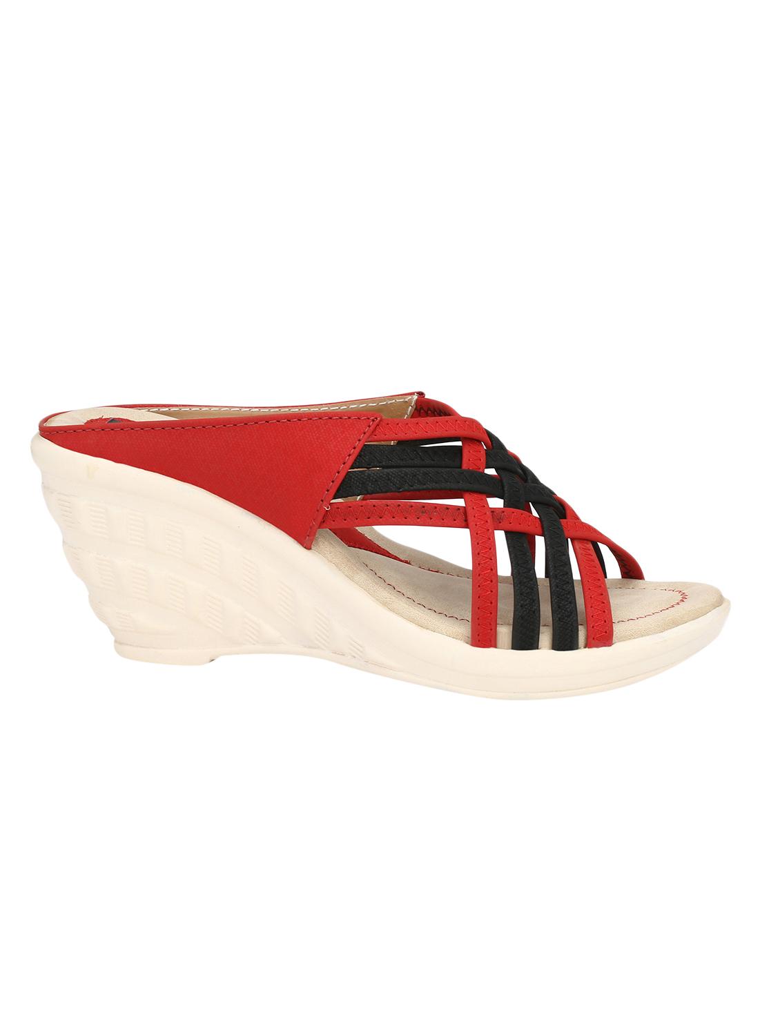 red slip on wedges - 15516026 -  Standard Image - 1