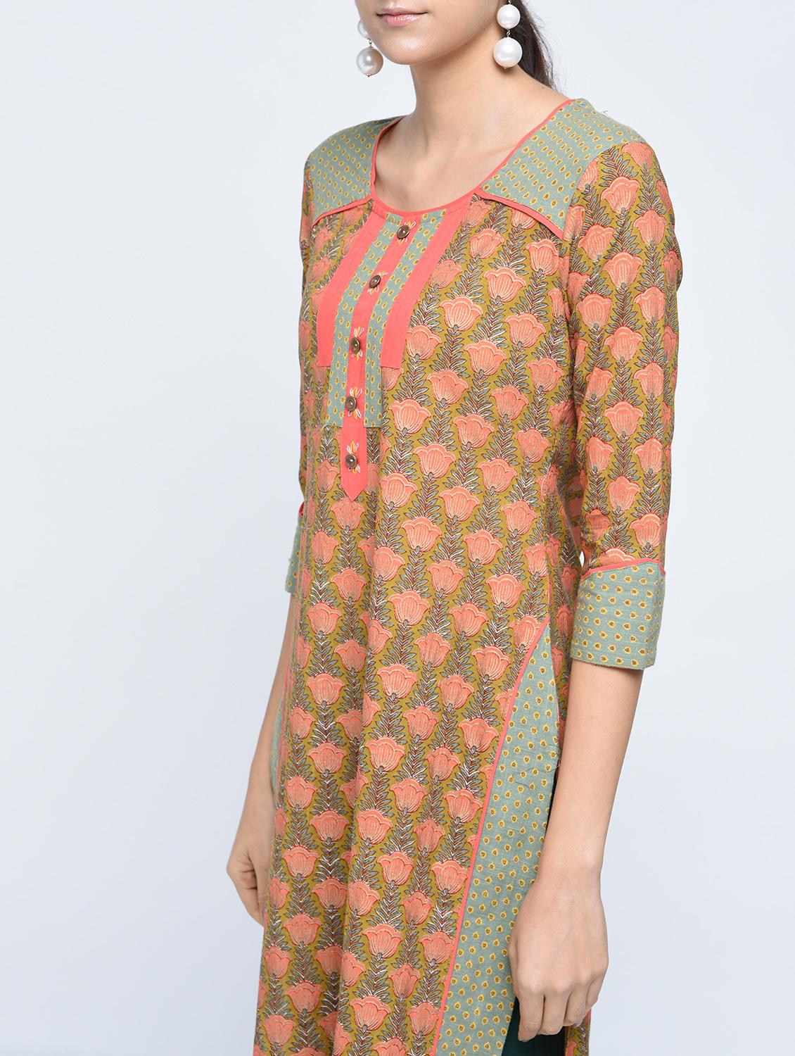 straight printed kurta - 15517717 -  Standard Image - 1