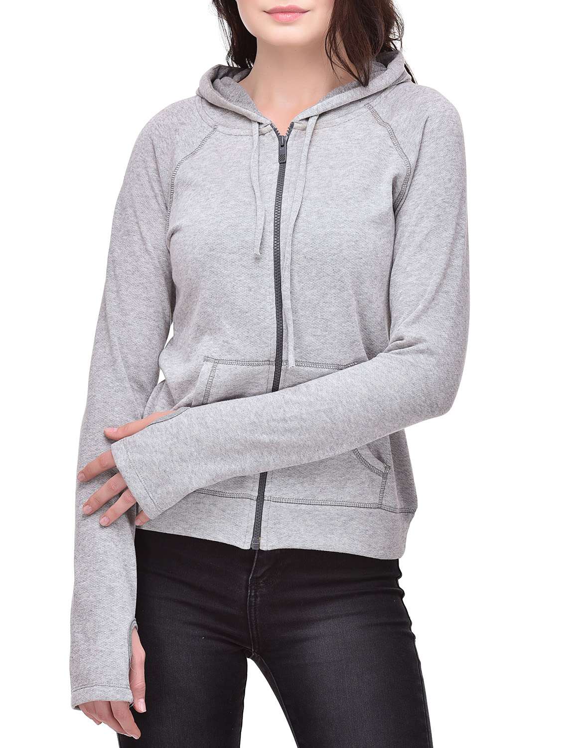 raglan sleeved hooded sweatshirt