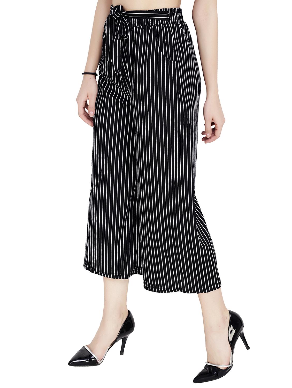 tie knot waist pin-striped palazzo - 15517900 - Standard Image - 1