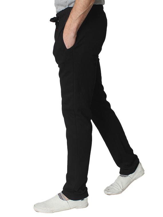 black cotton full length track pant - 15518945 - Standard Image - 1