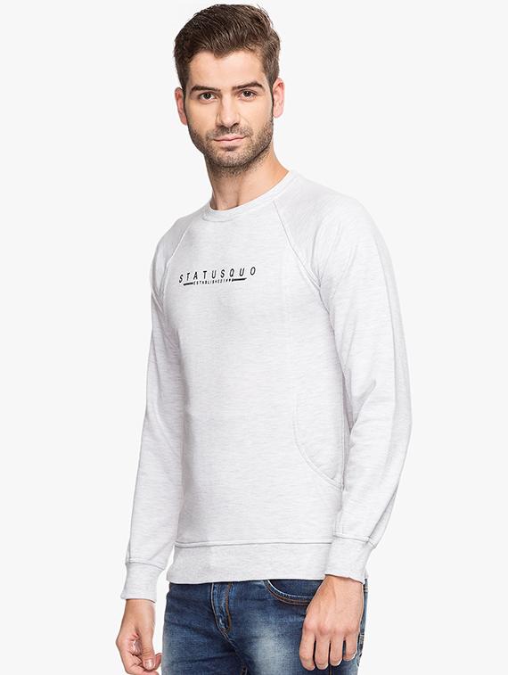 white cotton chest print sweatshirt - 15518972 - Standard Image - 1