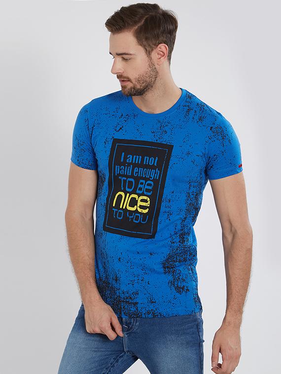 blue cotton all over print t-shirt - 15518998 -  Standard Image - 1