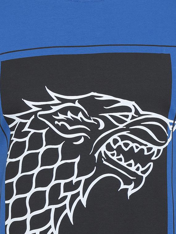 blue cotton chest print t-shirt - 15519054 - Standard Image - 4
